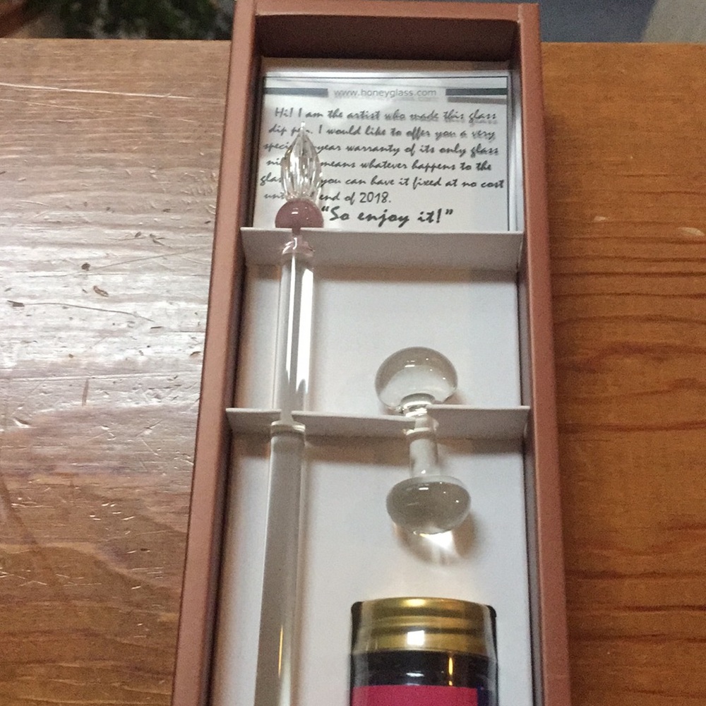 Glass dipping pen.